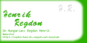 henrik regdon business card